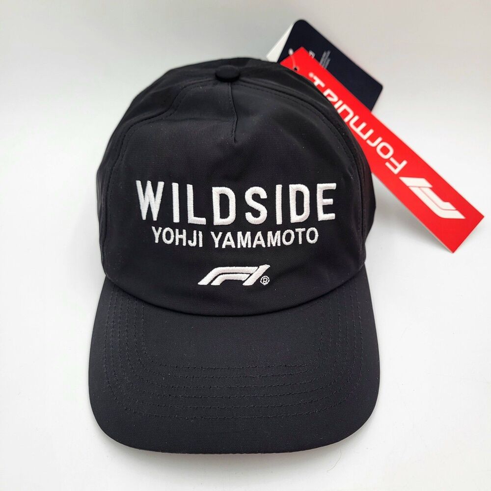 WILDSIDE Yohji Yamamoto x Formula One F1 Snapback Hat Black White Grand Prix